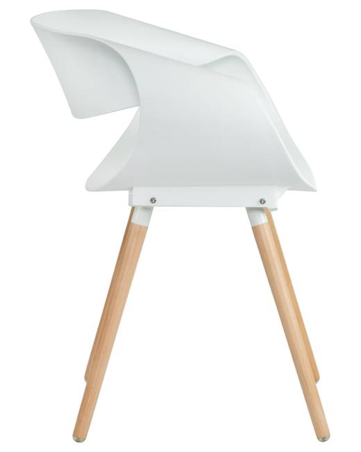 Стул обеденный DOBRIN ALIEN, ножки светлый бук, цвет белый (W-02)