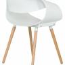 Стул обеденный DOBRIN ALIEN, ножки светлый бук, цвет белый (W-02)