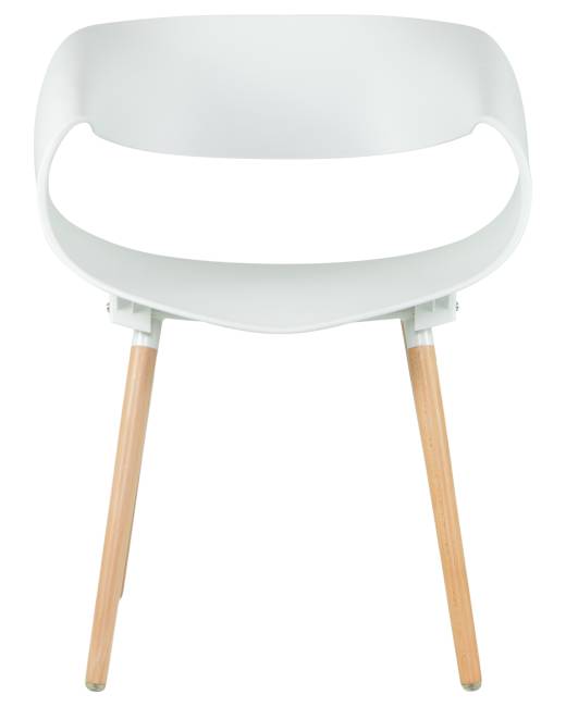 Стул обеденный DOBRIN ALIEN, ножки светлый бук, цвет белый (W-02)