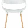 Стул обеденный DOBRIN ALIEN, ножки светлый бук, цвет белый (W-02)