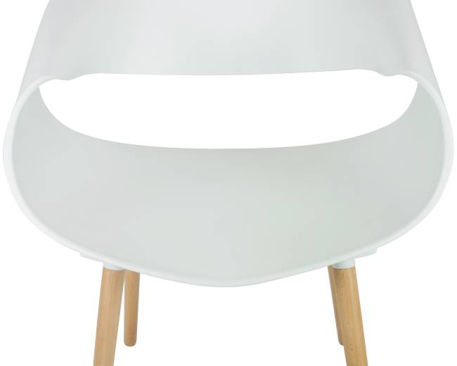 Стул обеденный DOBRIN ALIEN, ножки светлый бук, цвет белый (W-02)