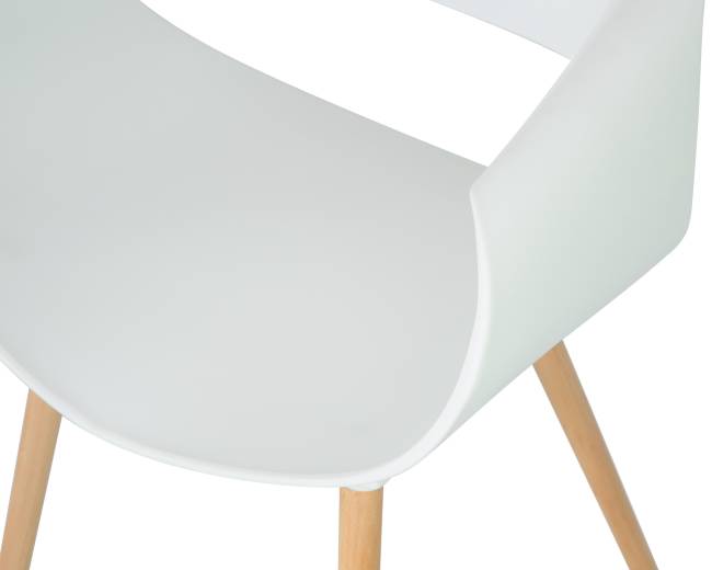 Стул обеденный DOBRIN ALIEN, ножки светлый бук, цвет белый (W-02)