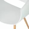 Стул обеденный DOBRIN ALIEN, ножки светлый бук, цвет белый (W-02)