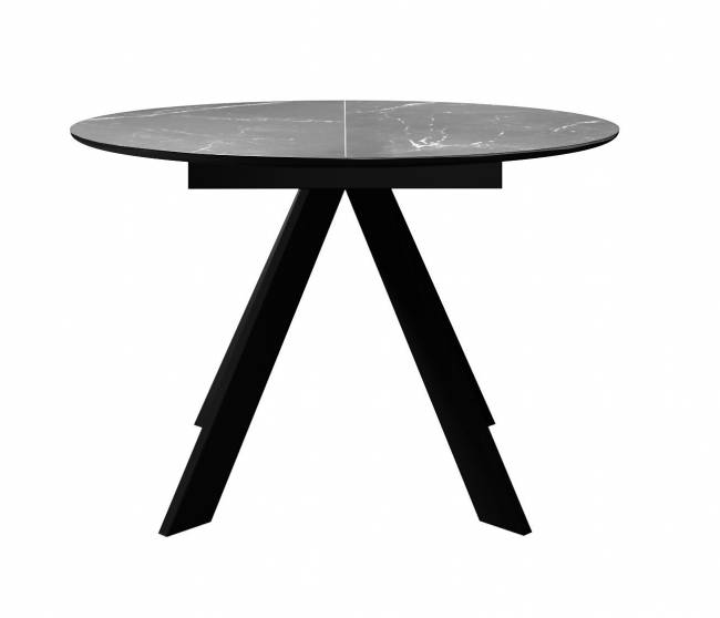 Стол DikLine SKC110 d1100 Керамика Серый мрамор/подстолье черное/опоры черные Стол DikLine SKC110 d1100 Керамика Серый мрамор/подстолье черное/опоры черные