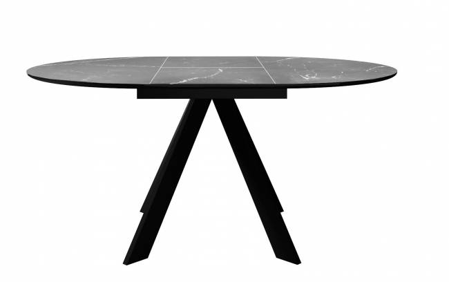 Стол DikLine SKC110 d1100 Керамика Серый мрамор/подстолье черное/опоры черные Стол DikLine SKC110 d1100 Керамика Серый мрамор/подстолье черное/опоры черные