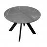 Стол DikLine SKC110 d1100 Керамика Серый мрамор/подстолье черное/опоры черные Стол DikLine SKC110 d1100 Керамика Серый мрамор/подстолье черное/опоры черные