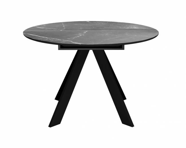 Стол DikLine SKC110 d1100 Керамика Серый мрамор/подстолье черное/опоры черные Стол DikLine SKC110 d1100 Керамика Серый мрамор/подстолье черное/опоры черные