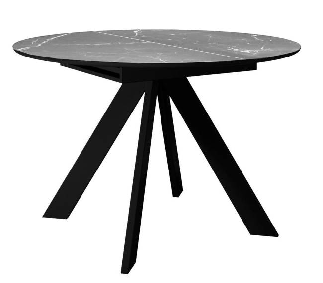Стол DikLine SKC110 d1100 Керамика Серый мрамор/подстолье черное/опоры черные Стол DikLine SKC110 d1100 Керамика Серый мрамор/подстолье черное/опоры черные