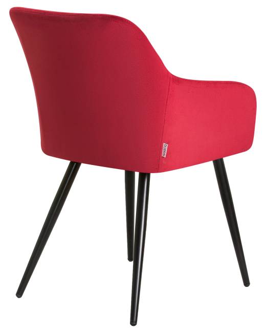 Стул обеденный DOBRIN ROBERT, черные матовые ножки, велюр V108-37 Бордовый