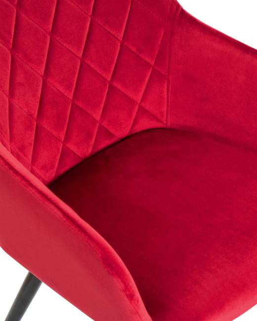 Стул обеденный DOBRIN ROBERT, черные матовые ножки, велюр V108-37 Бордовый