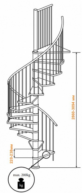 Винтовая лестница Spiral Color d140 Винтовая лестница Spiral Color d140