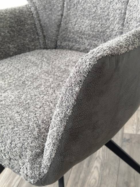 Стул BREVIS 180 град. поворот. XD841-16 Серый, букле/ GINO-457 Серый, ткань/ Черный, ®DISAUR