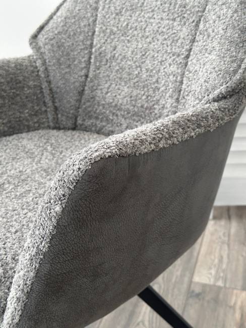 Стул BREVIS 180 град. поворот. XD841-16 Серый, букле/ GINO-457 Серый, ткань/ Черный, ®DISAUR