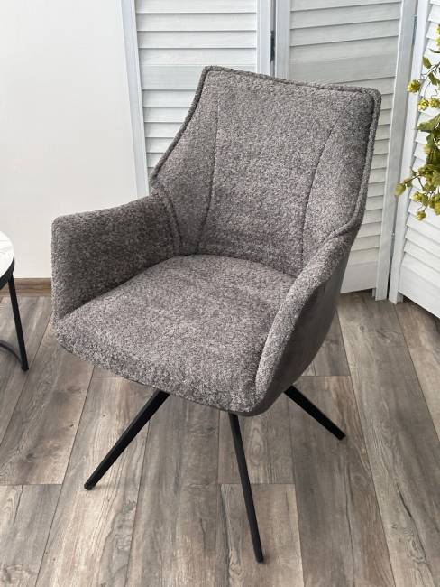 Стул BREVIS 180 град. поворот. XD841-16 Серый, букле/ GINO-457 Серый, ткань/ Черный, ®DISAUR