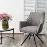 Стул BREVIS 180 град. поворот. XD841-16 Серый, букле/ GINO-457 Серый, ткань/ Черный, ®DISAUR