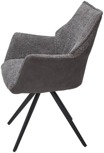 Стул BREVIS 180 град. поворот. XD841-16 Серый, букле/ GINO-457 Серый, ткань/ Черный, ®DISAUR