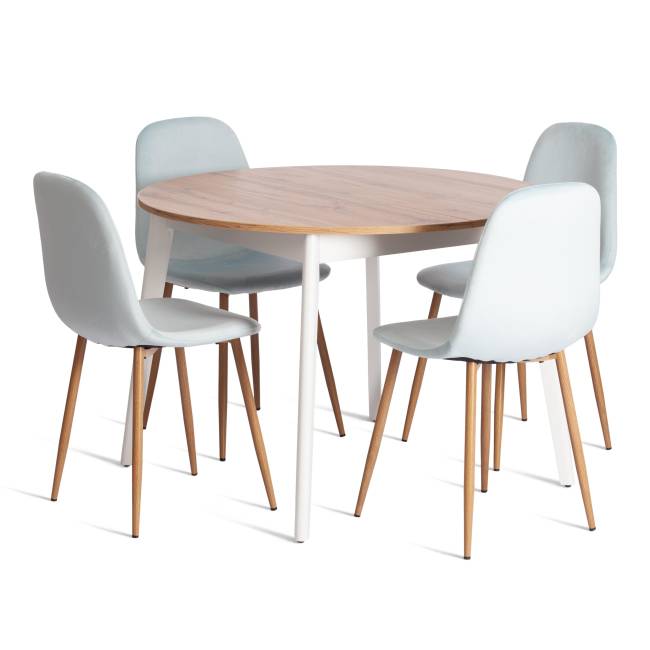 Стул Бриз/Breeze (мод.4724)/1 шт. в упаковке велюр/металл, аквамарин/натуральный (HLR16), 44х53х87см голубой Велюр/металл