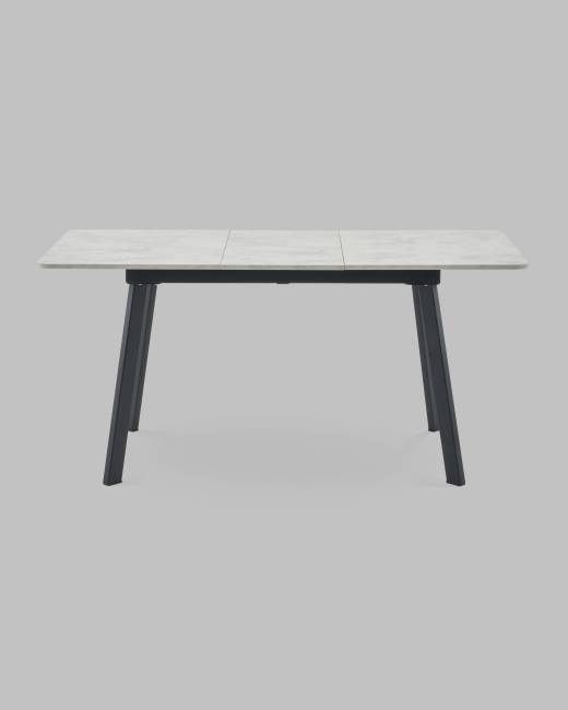 Стол Batu new 120-160/80/76 столешница ЛМДФ ароза светлая подстолье металл черный