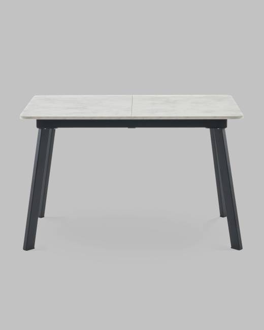 Стол Batu new 120-160/80/76 столешница ЛМДФ ароза светлая подстолье металл черный