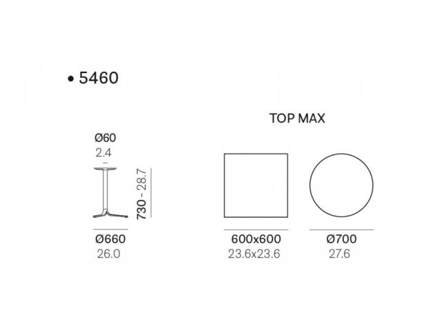 Подстолье металлическое Fluxo полированный стальной Ø660х730 мм