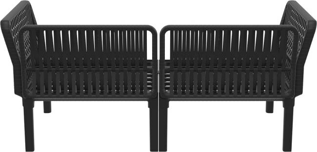 Диван пластиковый двухместный с подушками Portofino Lounge черный, темно-серый 1600х800х690 мм Диван пластиковый двухместный с подушками Portofino Lounge черный, темно-серый 1600х800х690 мм