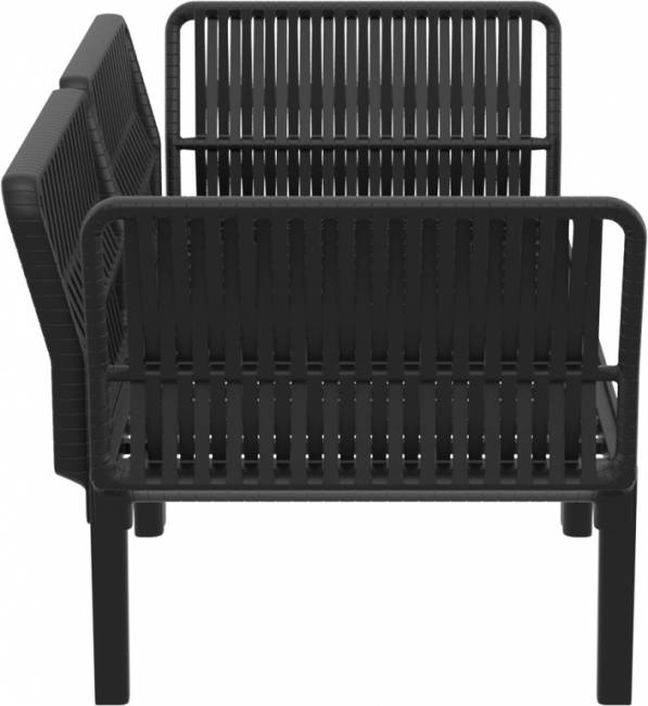 Диван пластиковый двухместный с подушками Portofino Lounge черный, темно-серый 1600х800х690 мм Диван пластиковый двухместный с подушками Portofino Lounge черный, темно-серый 1600х800х690 мм