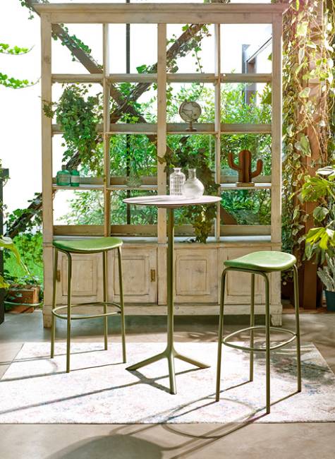 Подстолье металлическое барное складное Tripe Folding оливковый Ø610х1090 мм