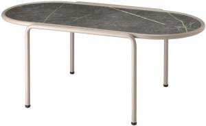 Столик кофейный металлический Dress Code тортора, черный мрамор Сахара 770х400х300 мм