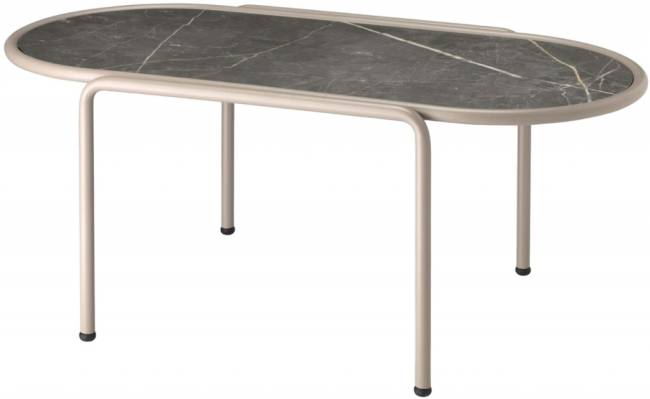 Столик кофейный металлический Dress Code тортора, черный мрамор Сахара 770х400х300 мм