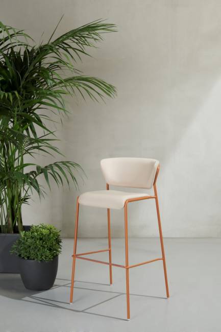 Стул барный с обивкой Lisa Waterproof терракотовый, песок 500х500х990 мм Стул барный с обивкой Lisa Waterproof терракотовый, песок 500х500х990 мм