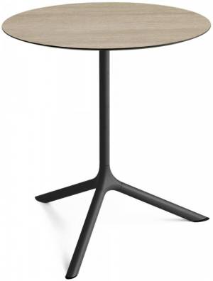 Стол ламинированный обеденный Tripe Maxi черный, состаренный дуб тортора Ø800х740 мм