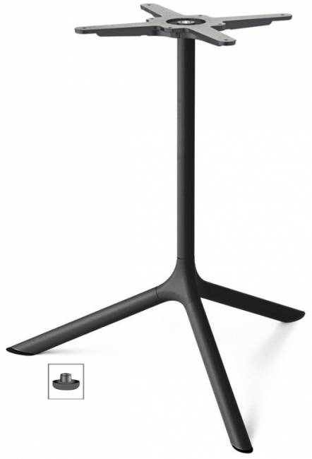 Стол ламинированный обеденный Tripe Maxi черный, состаренный дуб тортора Ø800х740 мм