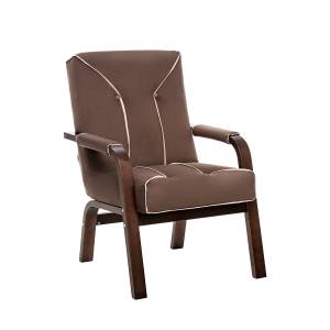 Кресло Leset Модена Люкс Орех текстура V23 молочный шоколад, кант V18 бежевый