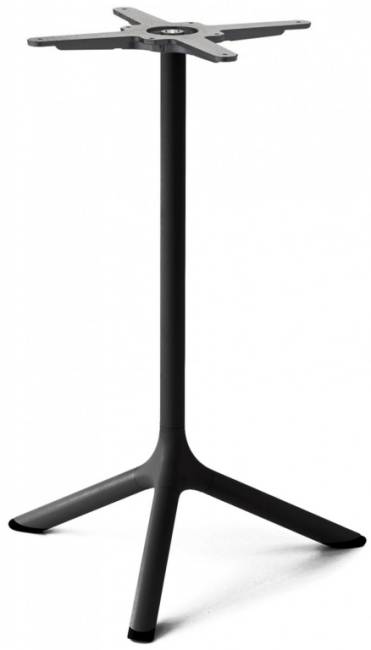 Стол ламинированный обеденный Tripe черный, каменный 640х640х740 мм