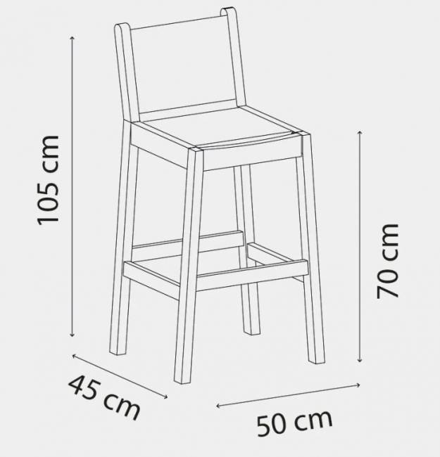 Стул деревянный барный Mindos 500х450х1050 мм Стул деревянный барный Mindos 500х450х1050 мм