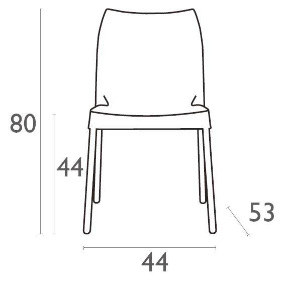 Стул пластиковый Vita бежевый 440х530х800 мм