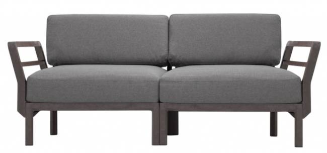 Диван пластиковый с подушками Maximo 2 терра, лава 1860х940х790 мм Диван пластиковый с подушками Maximo 2 терра, лава 1860х940х790 мм