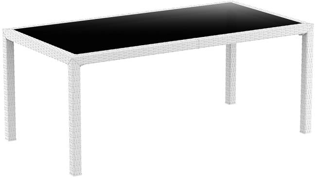 Стол пластиковый плетеный Tahiti белый 1800х940х750 мм