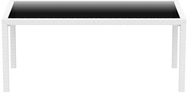 Стол пластиковый плетеный Tahiti белый 1800х940х750 мм