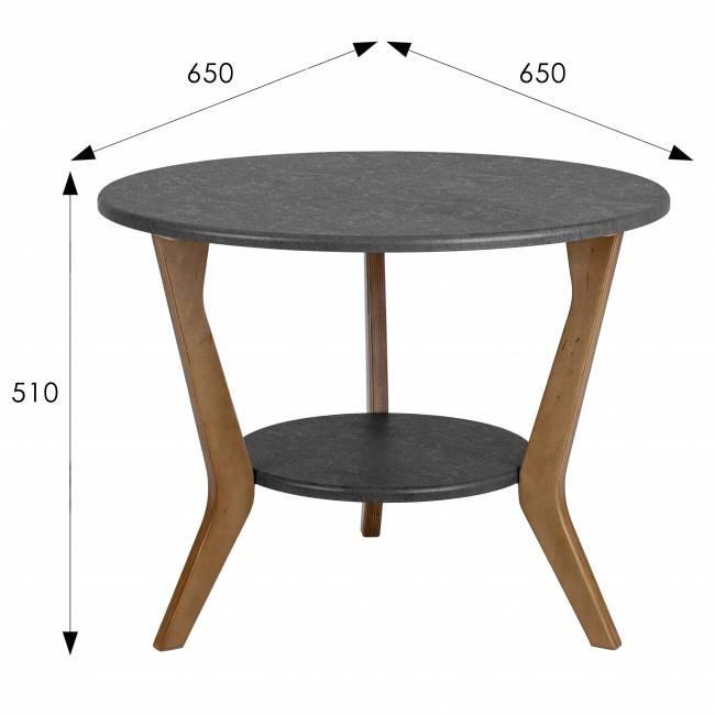 Стол журнальный BeautyStyle 13 серый бетон/бук