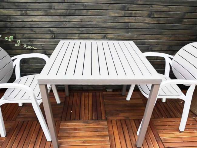 Стол пластиковый обеденный Cube 70 белый 700х700х750 мм