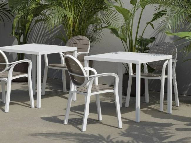 Стол пластиковый обеденный Cube 70 белый 700х700х750 мм