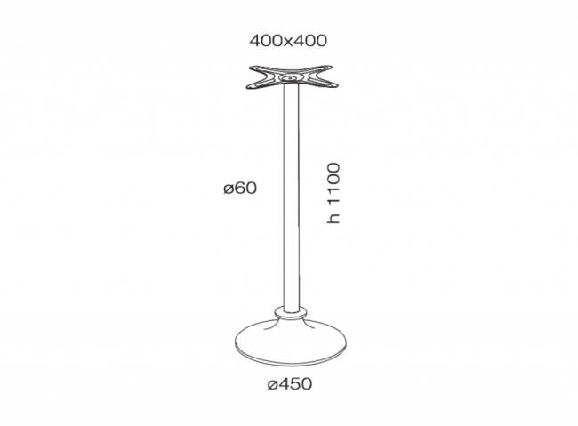 Подстолье металлическое барное Spark Ø450х1100 мм
