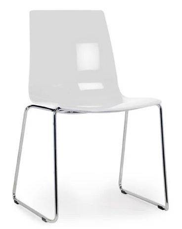 Стул пластиковый на полозьях X-Treme S Sled хромированный, белый 530х490х840 мм