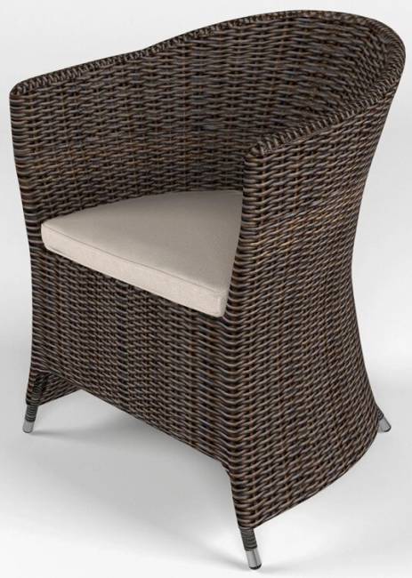 Кресло обеденное "Малага", из искусственного ротанга, коричневый , черный, белый