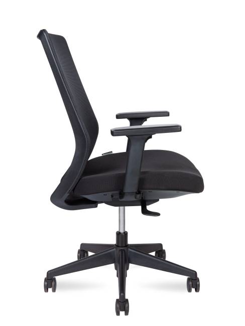 Кресло офисное / Моно блэк LB / Mono black LB / черный пластик / черная ткань / черная сетка