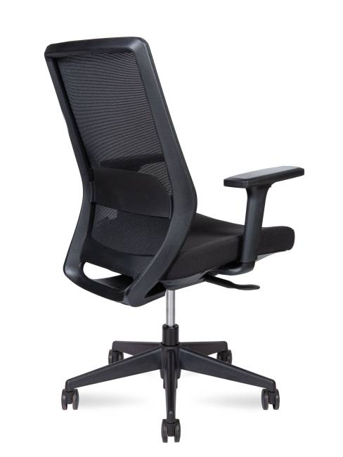 Кресло офисное / Моно блэк LB / Mono black LB / черный пластик / черная ткань / черная сетка