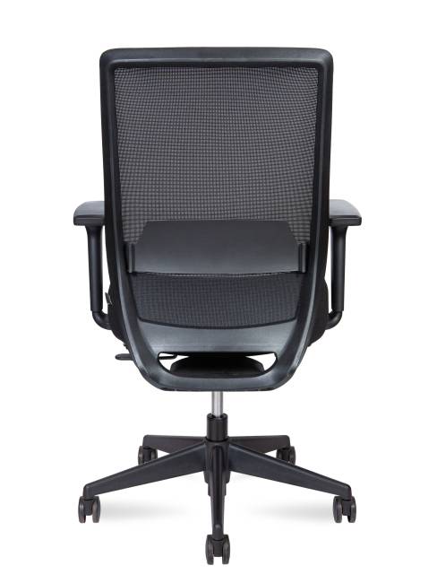 Кресло офисное / Моно блэк LB / Mono black LB / черный пластик / черная ткань / черная сетка