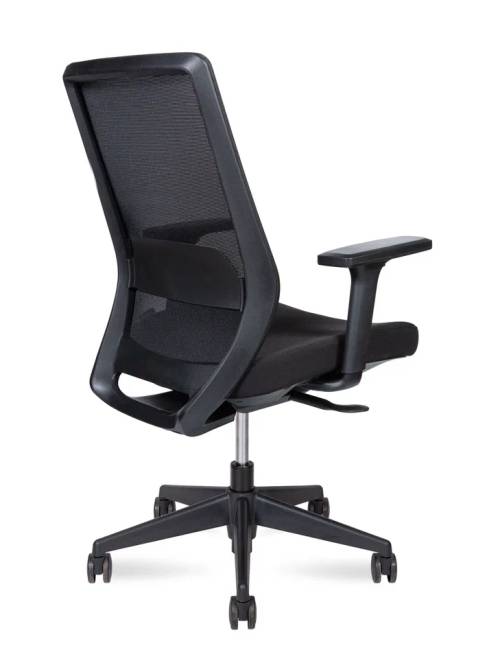 Кресло офисное / Моно блэк LB / Mono black LB / черный пластик / черная ткань / черная сетка