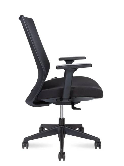 Кресло офисное / Моно блэк LB / Mono black LB / черный пластик / черная ткань / черная сетка